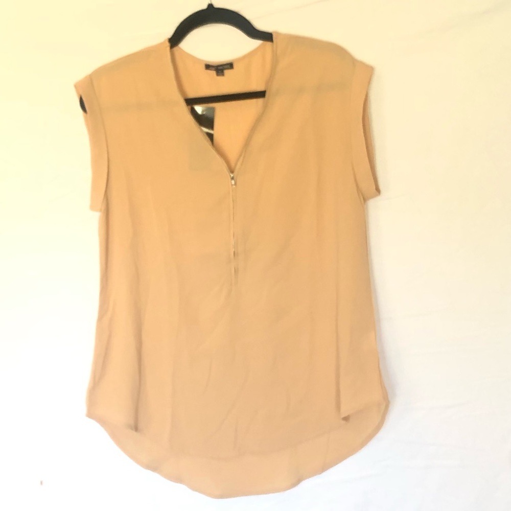 Tan zipper Blouse